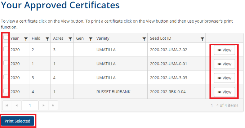 Approved Health Certificates